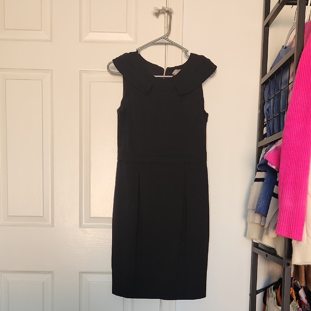 Shumacher Black Midi Pleated Detail Sleeveless Dress Small